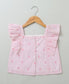 Pink Flutter Sleeves Organic Cotton Blouse