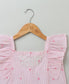 Pink Flutter Sleeves Organic Cotton Blouse