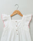 White Flutter Sleeves Organic Cotton Blouse