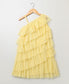 Lemon Yellow Ruffled Off-Shoulder Party Dress