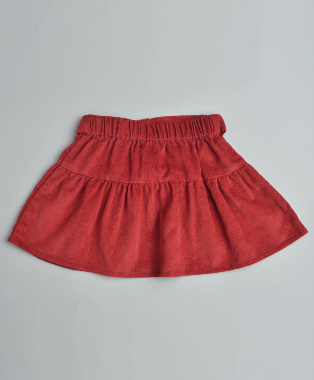 Red Corduroy Skirt