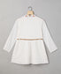 White Embroidered Dobby Dress with Belt