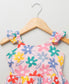 Floral Print Backless Crisscross Knot Flutter-Sleeve Dress