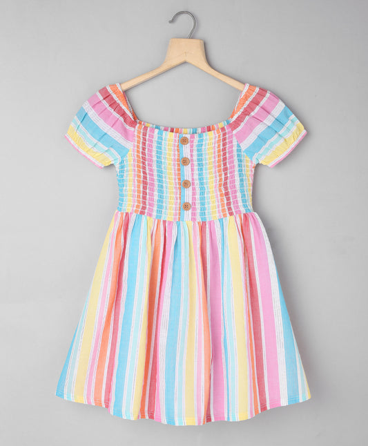 Multicoloured Yarn Dyed Organic Cotton Dress