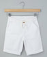 White Cotton Twill Shorts