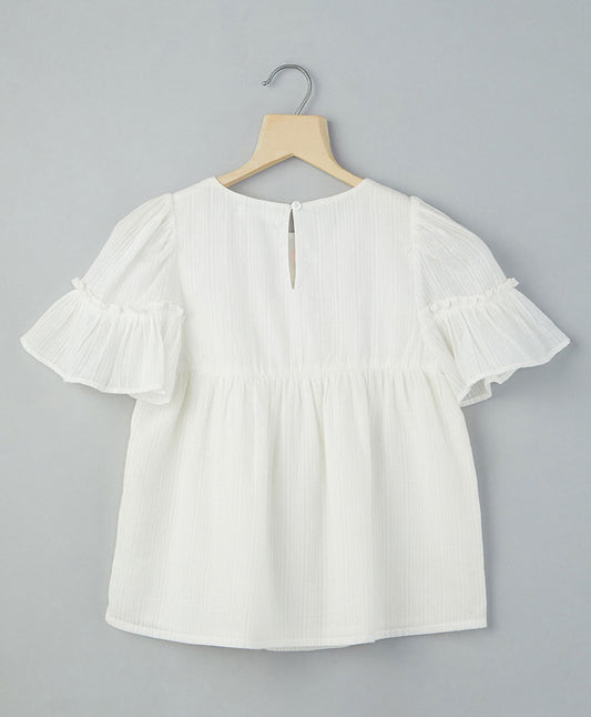 Cotton Dobby Top With Multi-Colour Embroidery
