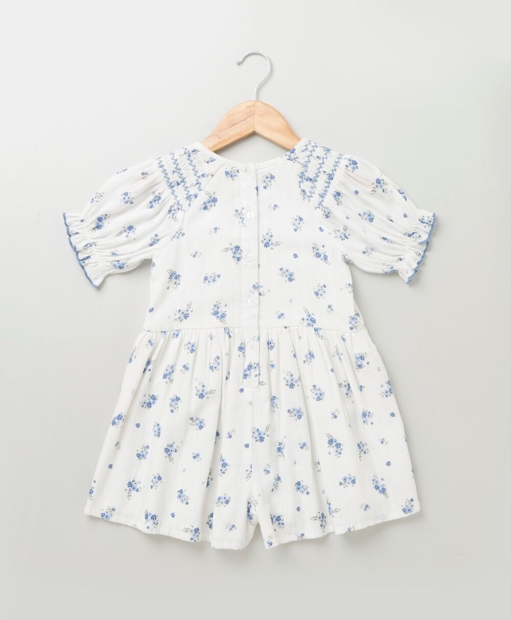 Allover Floral Printed Sustainable Cotton Playsuit