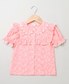 Butterfly Printed Neon Baby Pink Cotton Top with Striped Skirt