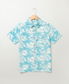 Blue and White Floral Printed Shirt