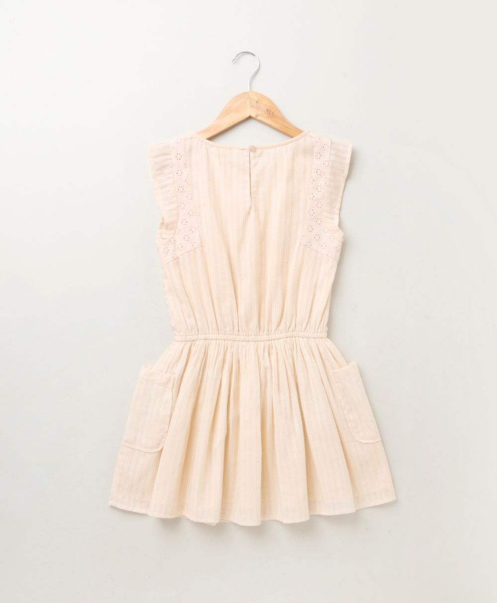 Peach Cap Sleeves A Line Organic Cotton Dress