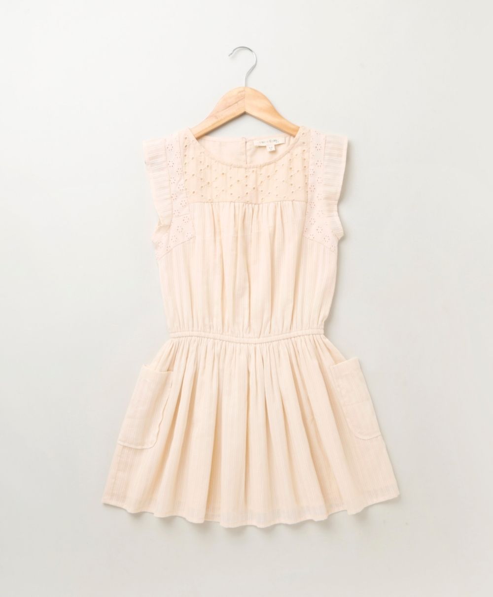 Peach Cap Sleeves A Line Organic Cotton Dress